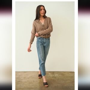 H&M Tan Button-Up Cardigan